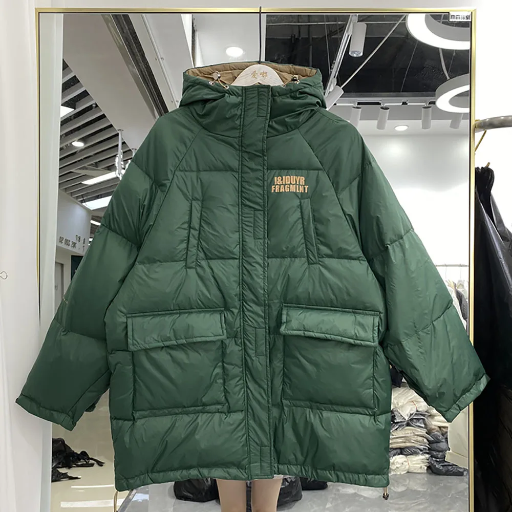 Winter Women Hooded Short Down Coat Lady Soft Loose 90% White Duck Down Jacket Green/white/Black Parkas Outwear
Winter Women Hooded Short Down Coat Lady Soft Loose 90% White Duck Down Jacket Green/white/Black Parkas Outwear