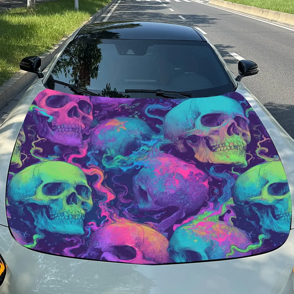 Красочные наклейки на капот автомобиля с черепом - прочная защитная пленка из ПВХ, устойчивая к царапинам украшение, подходит для большинства автомобилей, грузовиков,
Красочные наклейки на капот автомобиля с черепом - прочная защитная пленка из ПВХ, устойчивая к царапинам украшение, подходит для большинства автомобилей, грузовиков,