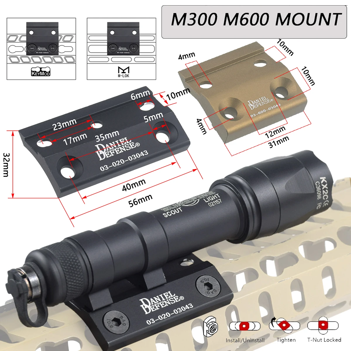 Tactical Surefire M300 M600 Scout Light Side Mount CNC Keymod M-LOK Rail Flashlight Base Mounts Hunting Accessories
Tactical Surefire M300 M600 Scout Light Side Mount CNC Keymod M-LOK Rail Flashlight Base Mounts Hunting Accessories