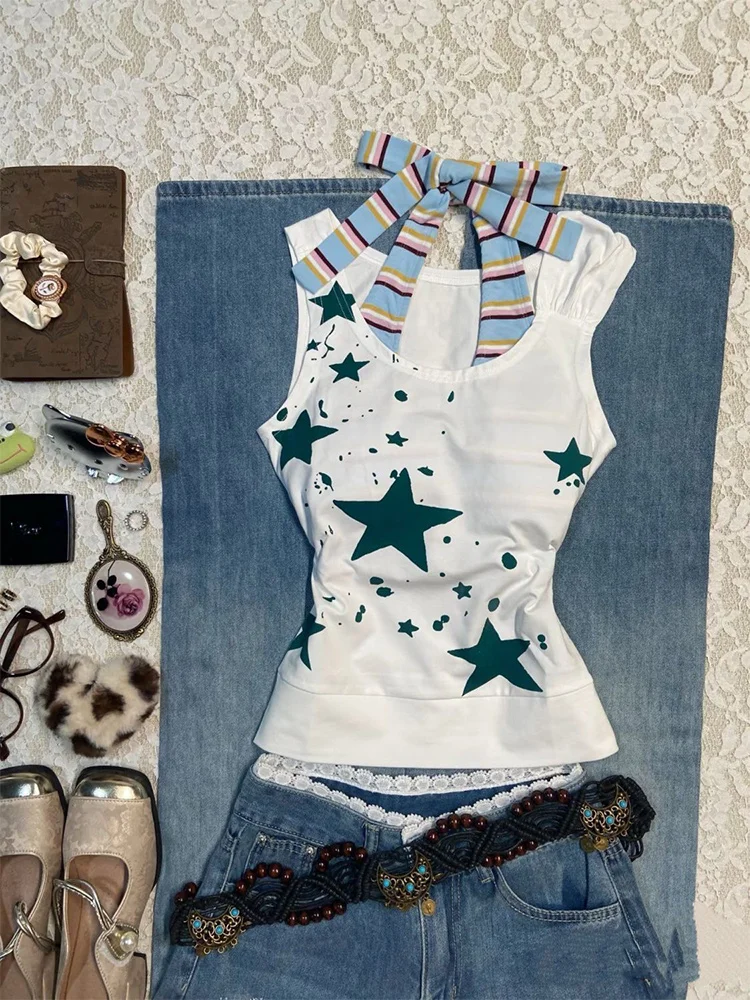 Women's American Millennium Subculture American Star Retro Printed Sleeveless Hanging Neck Vest Hot Girl Top Female
Women's American Millennium Subculture American Star Retro Printed Sleeveless Hanging Neck Vest Hot Girl Top Female