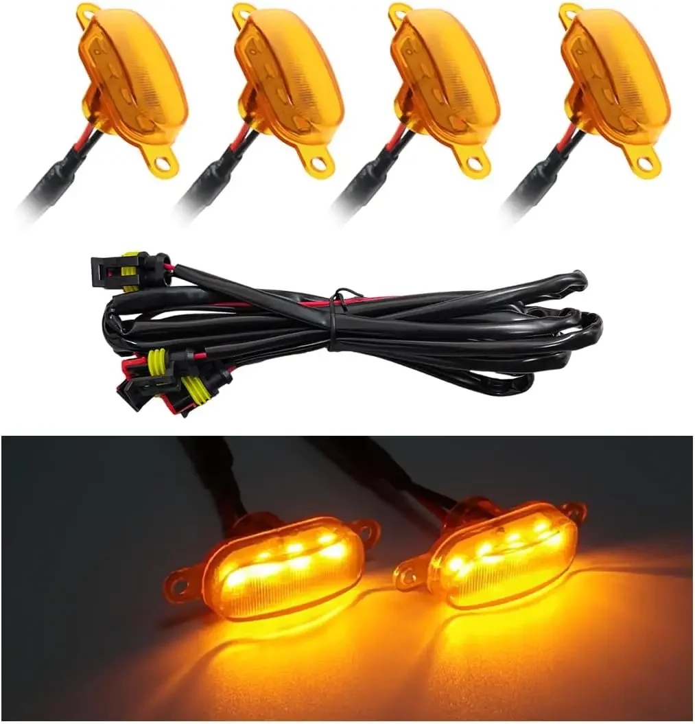 4PCS Bright LED Grille Lights, Waterproof Warning Lamps with Wiring Harness for F150 F250 F350, Exterior Accessories (Yellow)
4PCS Bright LED Grille Lights, Waterproof Warning Lamps with Wiring Harness for F150 F250 F350, Exterior Accessories (Yellow)