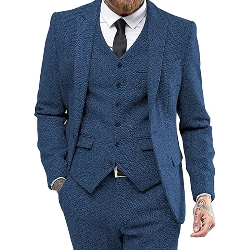 3 Piece Slim Fit Men's Suits Herringbone Business Wedding Suits Tuxedos Groomsmen Wedding Suits (Blazer+Vest+Pant)
3 Piece Slim Fit Men's Suits Herringbone Business Wedding Suits Tuxedos Groomsmen Wedding Suits (Blazer+Vest+Pant)