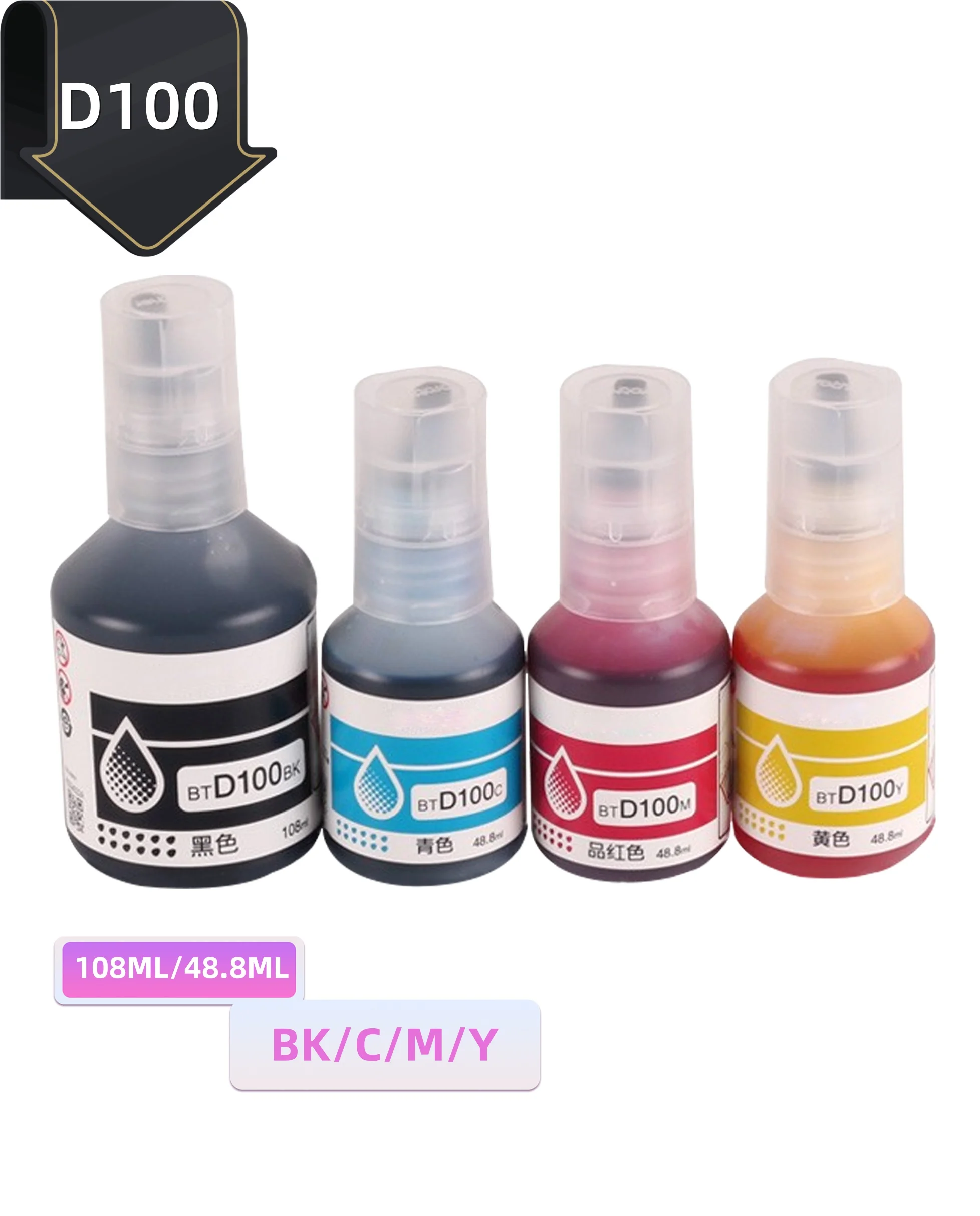 BT-D100 Ink BK108ML CMY50ML Compatible For Brother DCP-T230 T236 T536DW MFC-T930DW T430W T435W T436W T730DW T735DW T835DW Pinter
BT-D100 Ink BK108ML CMY50ML Compatible For Brother DCP-T230 T236 T536DW MFC-T930DW T430W T435W T436W T730DW T735DW T835DW Pinter