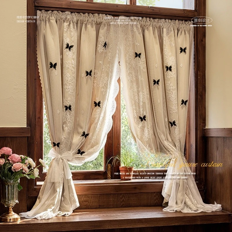 Double-layer blackout curtain gauze integrated princess style French milk tea color ins butterfly internet celebrity lace
Double-layer blackout curtain gauze integrated princess style French milk tea color ins butterfly internet celebrity lace