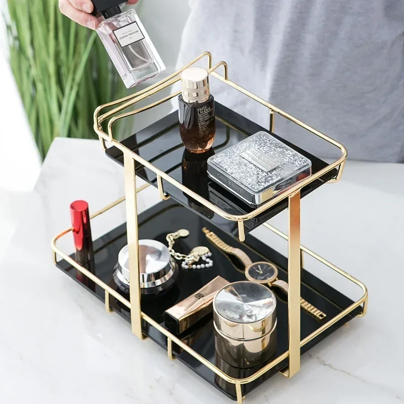 Nordic style light luxury double-layer electroplating gold storage rack Bathroom bedroom desktop cosmetics finishing holder
Nordic style light luxury double-layer electroplating gold storage rack Bathroom bedroom desktop cosmetics finishing holder