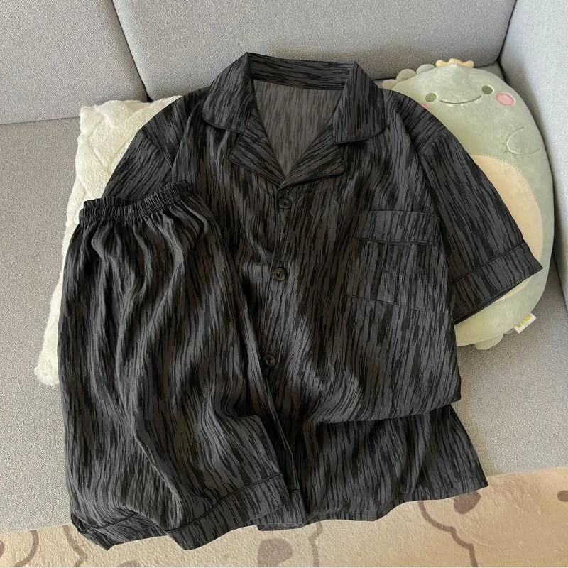 New Women's Summer Short Sleeved Solid Black Striped Pajamas Homewear Ladies Casual Home Clothes College Student's Nightwear
New Women's Summer Short Sleeved Solid Black Striped Pajamas Homewear Ladies Casual Home Clothes College Student's Nightwear