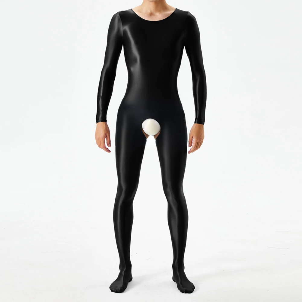 Men Bodystocking Glossy Sheer Open Crotch Long Sleeve Body Jumpsuits Crotchless Transparent Bodysuit Underwear Night Club Wear
Men Bodystocking Glossy Sheer Open Crotch Long Sleeve Body Jumpsuits Crotchless Transparent Bodysuit Underwear Night Club Wear
