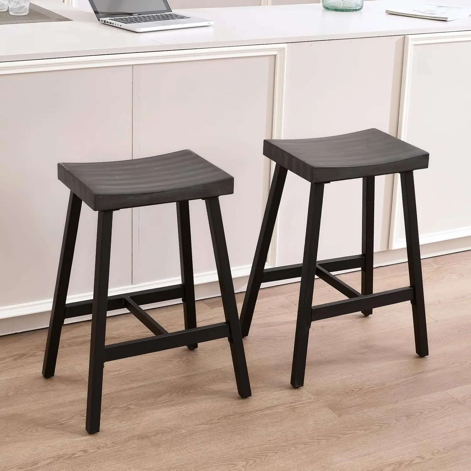 26"" Metal Bar Stools Set Of 2, Industrial Vintage Counter Height Bar Stools With Curved Wood Seat, Rustic Backl Breakfast Bar
26"" Metal Bar Stools Set Of 2, Industrial Vintage Counter Height Bar Stools With Curved Wood Seat, Rustic Backl Breakfast Bar