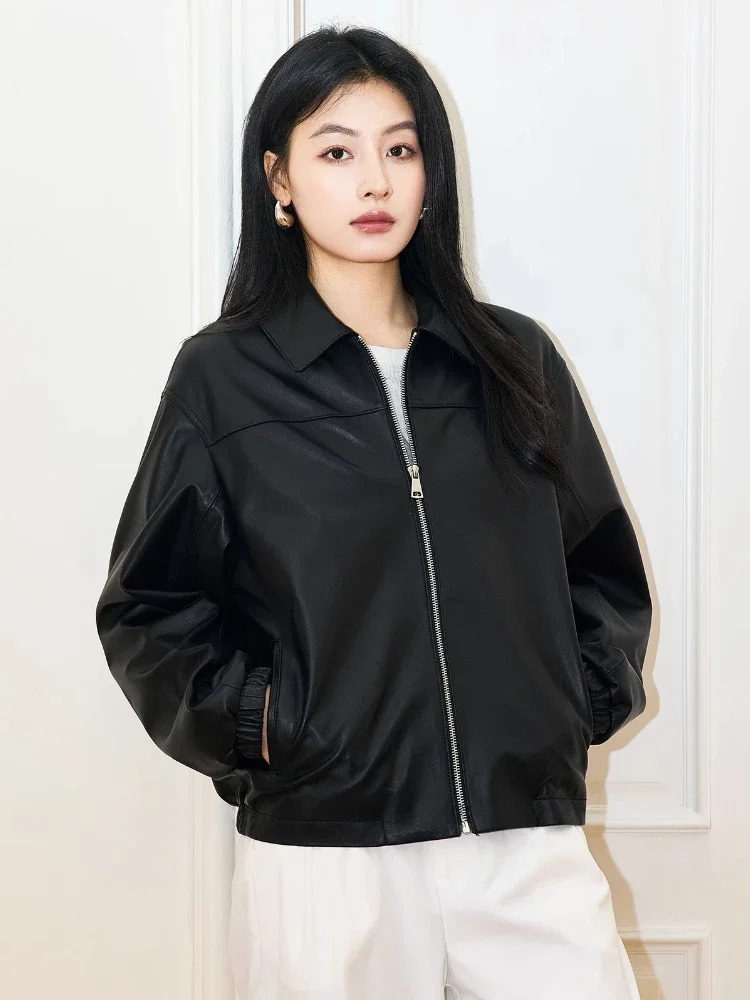 Casual Black Genuine Leather Jackets for Women Spring Autumn 2026 New High-end Retro Simple Loose Short Real Sheepskin Coat
Casual Black Genuine Leather Jackets for Women Spring Autumn 2026 New High-end Retro Simple Loose Short Real Sheepskin Coat