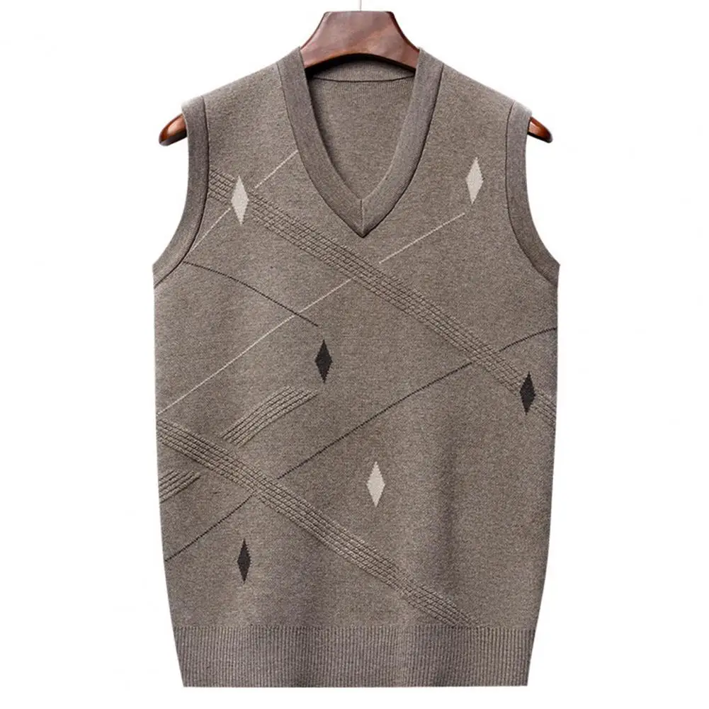 Geometric Print Sweater Vest Sleeveless Knitted Vest Geometric Print V Neck Sleeveless Men's Sweater Vest Warm Knitted for Fall
Geometric Print Sweater Vest Sleeveless Knitted Vest Geometric Print V Neck Sleeveless Men's Sweater Vest Warm Knitted for Fall