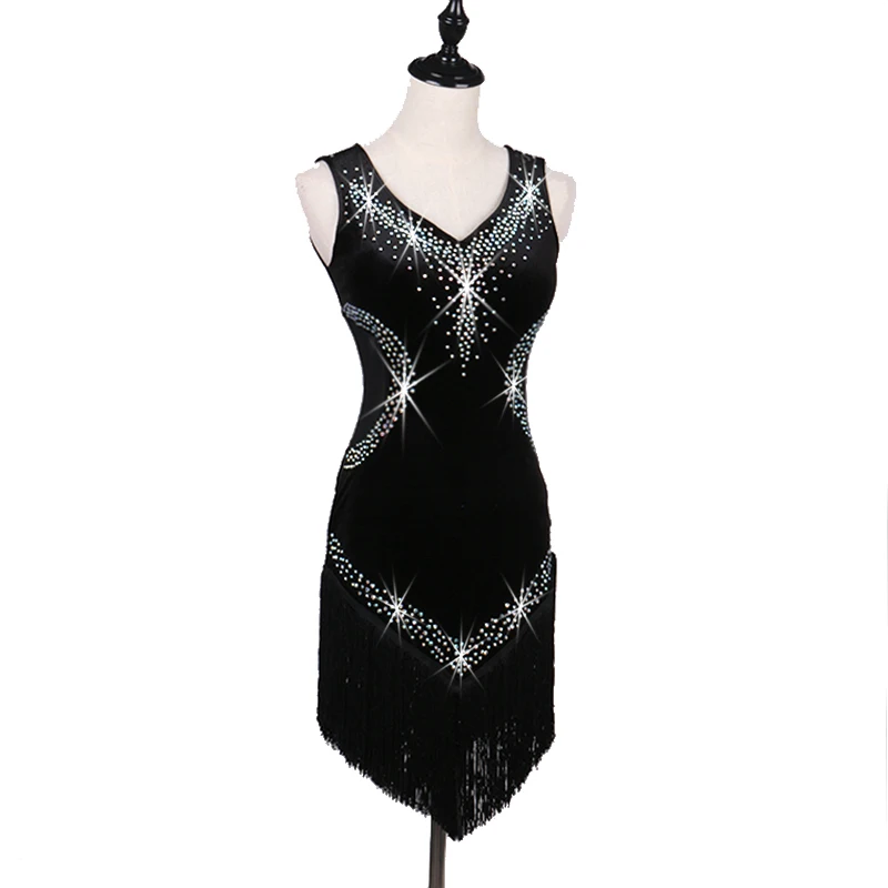 Waist Translucent Latin Dance New Adult Women's Tassel Dress With Diamonds Performance Competition Costume
Waist Translucent Latin Dance New Adult Women's Tassel Dress With Diamonds Performance Competition Costume