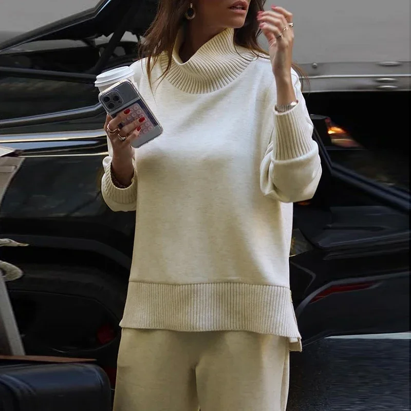 2025 Vintage Autumn Winter Clothing Warm Sweater Solid Wide Leg Trousers Lazy Two Piece Women Suit Casual Knitted Long Pant Sets
2025 Vintage Autumn Winter Clothing Warm Sweater Solid Wide Leg Trousers Lazy Two Piece Women Suit Casual Knitted Long Pant Sets