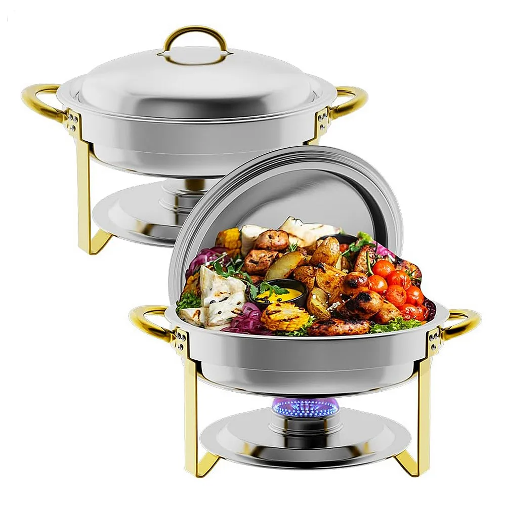 4.5L Gold Hot Pot Buffet Set Buffet Warmer Set Hotel Buffet Food Warmer Round Stainless Steel Food Warmer
4.5L Gold Hot Pot Buffet Set Buffet Warmer Set Hotel Buffet Food Warmer Round Stainless Steel Food Warmer