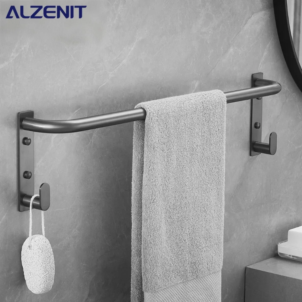 Серый держатель для полотенец из нержавеющей стали 304, настенный однополюсный вешалка для полотенец для ванной комнаты с крючком, аксессуары для ванной комнаты 
Серый держатель для полотенец из нержавеющей стали 304, настенный однополюсный вешалка для полотенец для ванной комнаты с крючком, аксессуары для ванной комнаты