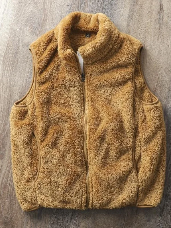 Warm Coral Fce Vest Winter Casual Stand Collar Open Cardigan Svel Long Hair Men's Clothing Thiened Floing
Warm Coral Fce Vest Winter Casual Stand Collar Open Cardigan Svel Long Hair Men's Clothing Thiened Floing