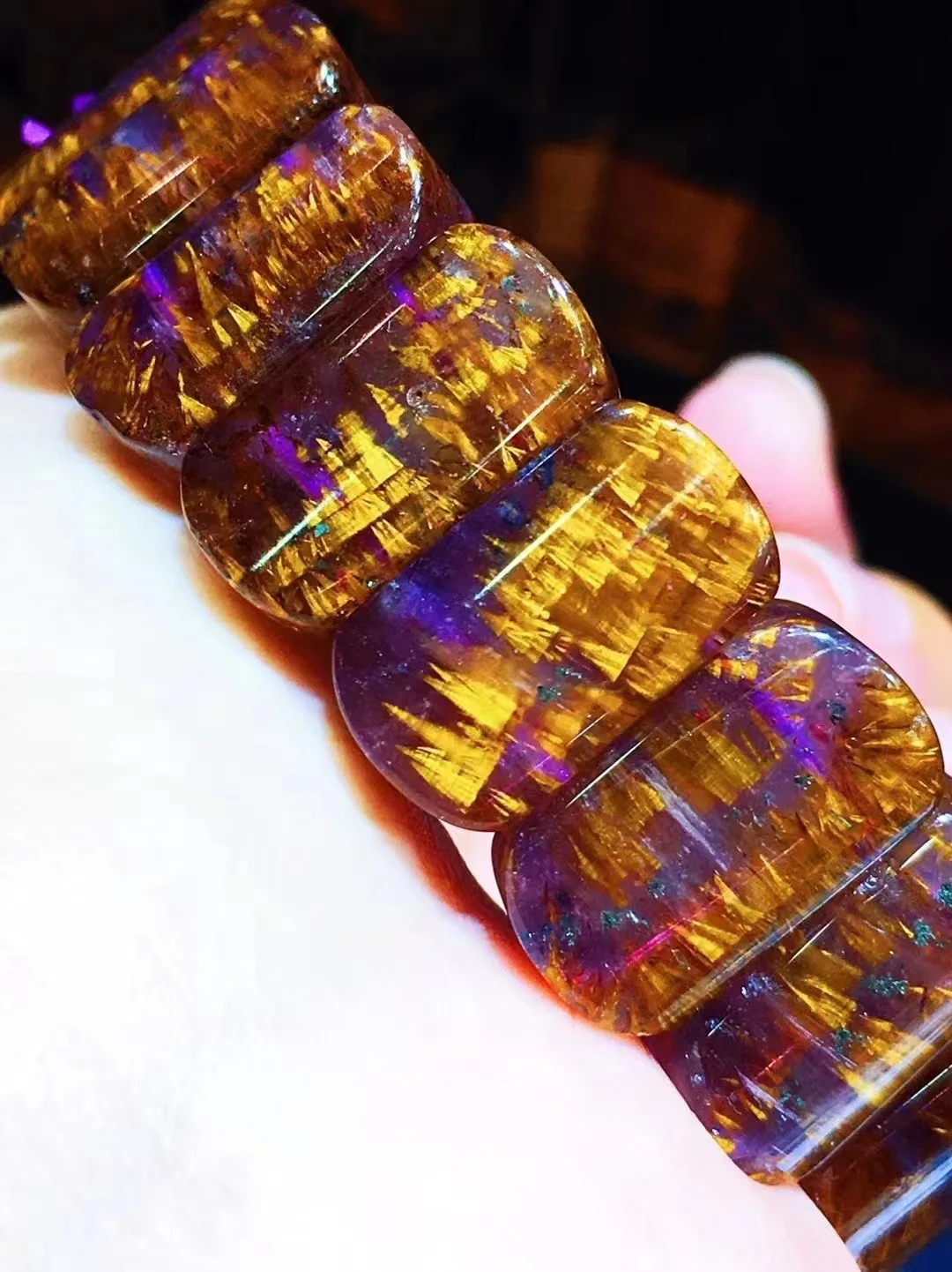 Natural Cacoxenite Auralite 23 Gold Rutilated Quartz Bracelet 18.5x11x6.5mm Bangle Clear Rectangle Beads Women Men AAAAAAA
Natural Cacoxenite Auralite 23 Gold Rutilated Quartz Bracelet 18.5x11x6.5mm Bangle Clear Rectangle Beads Women Men AAAAAAA