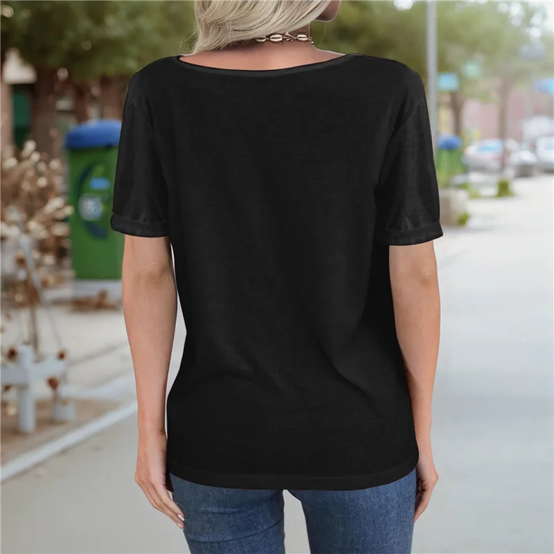 FBIL-Women Fashion Deep V-Neck Short Sleeve Tops Solid Casual Loose Basic T Shirt
FBIL-Women Fashion Deep V-Neck Short Sleeve Tops Solid Casual Loose Basic T Shirt