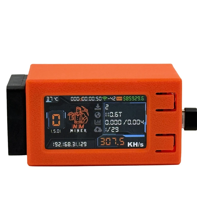 Nmminer Nerdminer 307KH/S BTC Solo Lottery Miner 1.91Inch Color Screen Bitcoin BTC Miner Nerd Miner Withcooling Fan
Nmminer Nerdminer 307KH/S BTC Solo Lottery Miner 1.91Inch Color Screen Bitcoin BTC Miner Nerd Miner Withcooling Fan