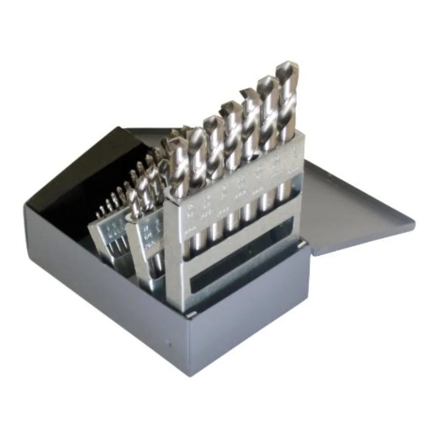 Latrobe - 69900 157 Series High-Speed Steel Short Length Drill Bit Set with Metal Case 118 Degree Conventional Point, Inch, 29-
Latrobe - 69900 157 Series High-Speed Steel Short Length Drill Bit Set with Metal Case 118 Degree Conventional Point, Inch, 29-