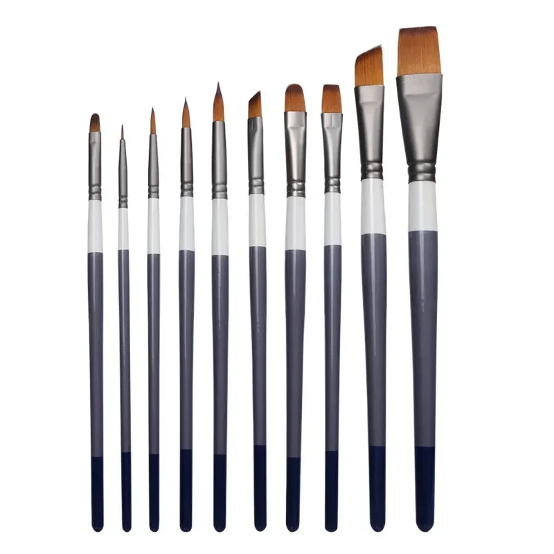 10 шт., студенческая высококачественная нейлоновая кисть для волос, деревянная стручка, кисть для масляной краски, набор инструментов для рисования, акварель, гуашь, акриловая масляная кисть
10 шт., студенческая высококачественная нейлоновая кисть для волос, деревянная стручка, кисть для масляной краски, набор инструментов для рисования, акварель, гуашь, акриловая масляная кисть