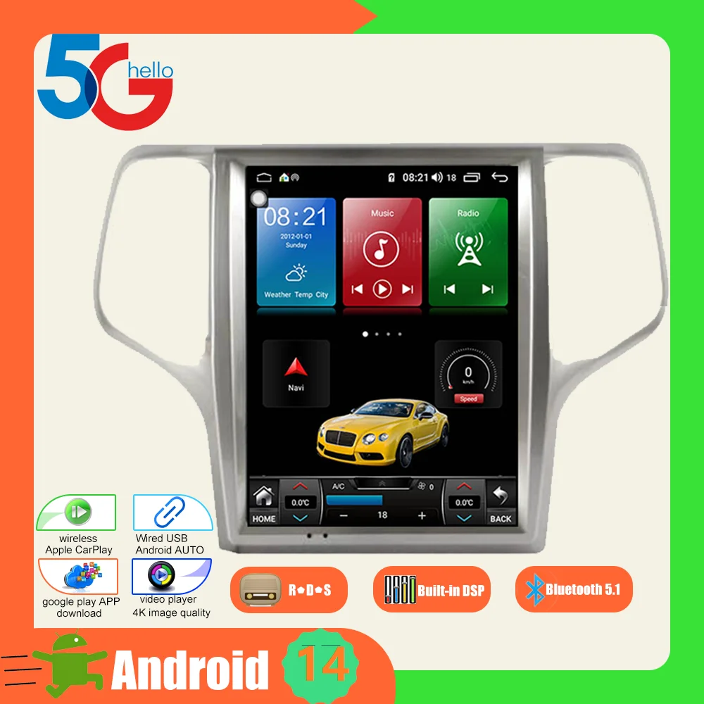 Автомобильный радиоприемник с 12,1-дюймовым экраном Android 14.0 для Jeep Grand Cherokee 2008-2013, автомобильный радиоприемник, стерео CarPlay, автоматический мультимедийный плеер
Автомобильный радиоприемник с 12,1-дюймовым экраном Android 14.0 для Jeep Grand Cherokee 2008-2013, автомобильный радиоприемник, стерео CarPlay, автоматический мультимедийный плеер