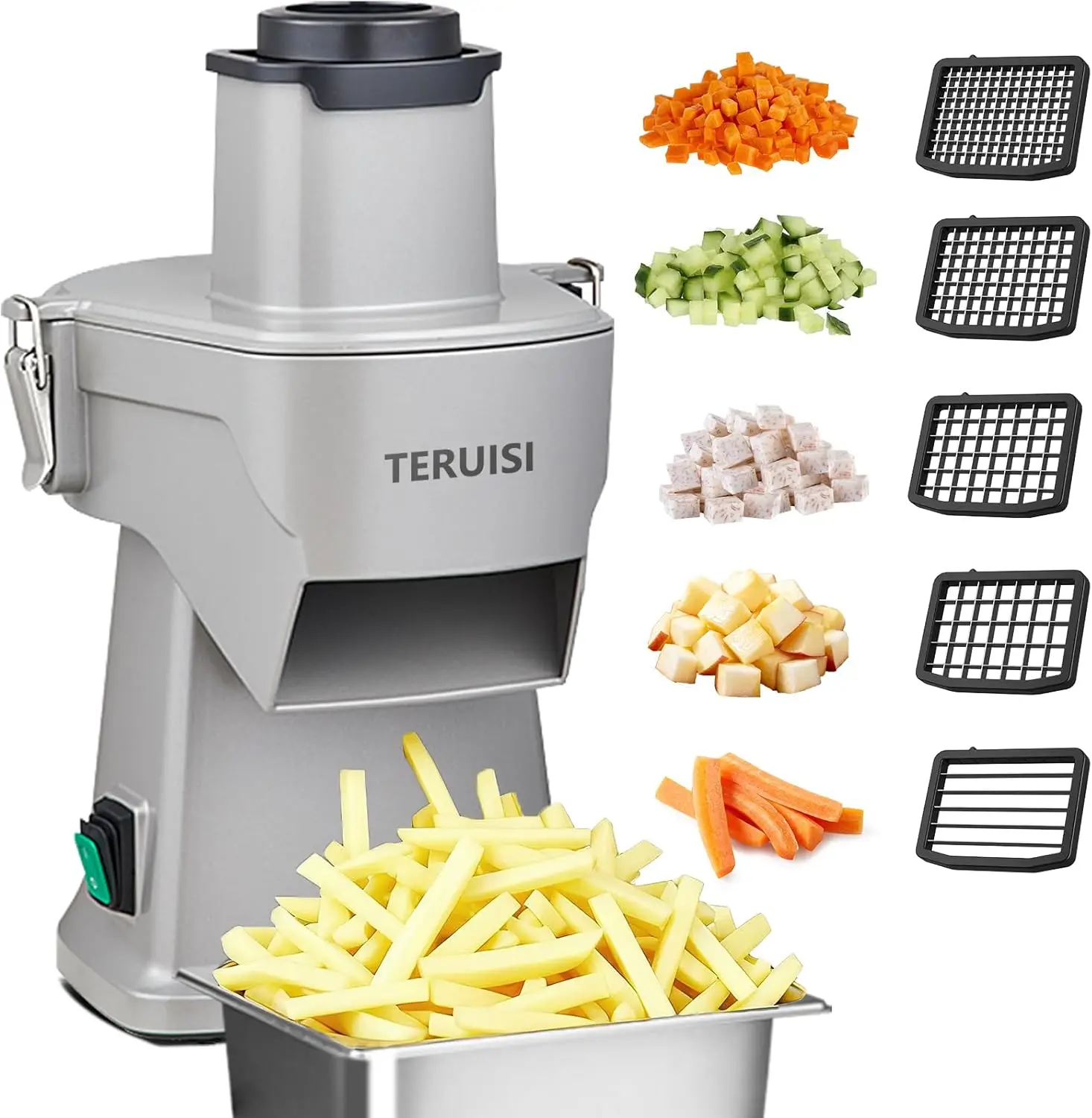 2-In-1 Electric Vegetable Dicer Strip Cutter, 200W Electric Vegetable Chopper with 4 Size Dicing Blades & Strip Cutter Blade, Fo
2-In-1 Electric Vegetable Dicer Strip Cutter, 200W Electric Vegetable Chopper with 4 Size Dicing Blades & Strip Cutter Blade, Fo