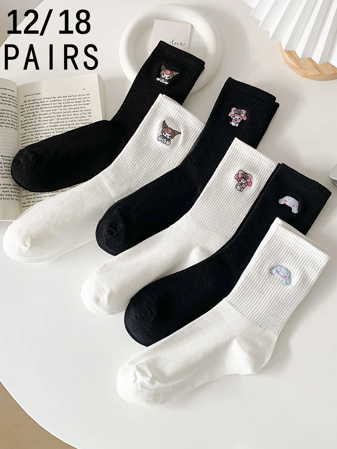 12 Pairs Sanrio Cute Cartoon Embroidered Hello Kitty Anime Style Comfortable Breathable Women's socks
12 Pairs Sanrio Cute Cartoon Embroidered Hello Kitty Anime Style Comfortable Breathable Women's socks