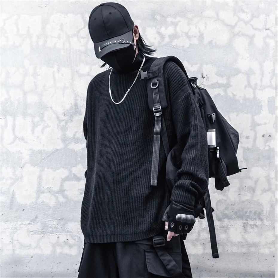 Mens Knitted Sweater Streetwear Hip Hop Punk Half Turtleneck Pullover Men Oversized Harajuku Vintage Black Casual Sweaters Male
Mens Knitted Sweater Streetwear Hip Hop Punk Half Turtleneck Pullover Men Oversized Harajuku Vintage Black Casual Sweaters Male