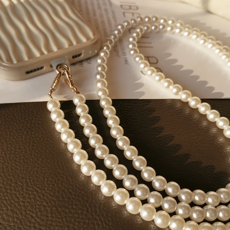 120cm Long Diagonal Pearl Phone Lanyard Handmade Detachable With Transparent Pad Phone Case Hanging Chain Fashionable and Simple
120cm Long Diagonal Pearl Phone Lanyard Handmade Detachable With Transparent Pad Phone Case Hanging Chain Fashionable and Simple