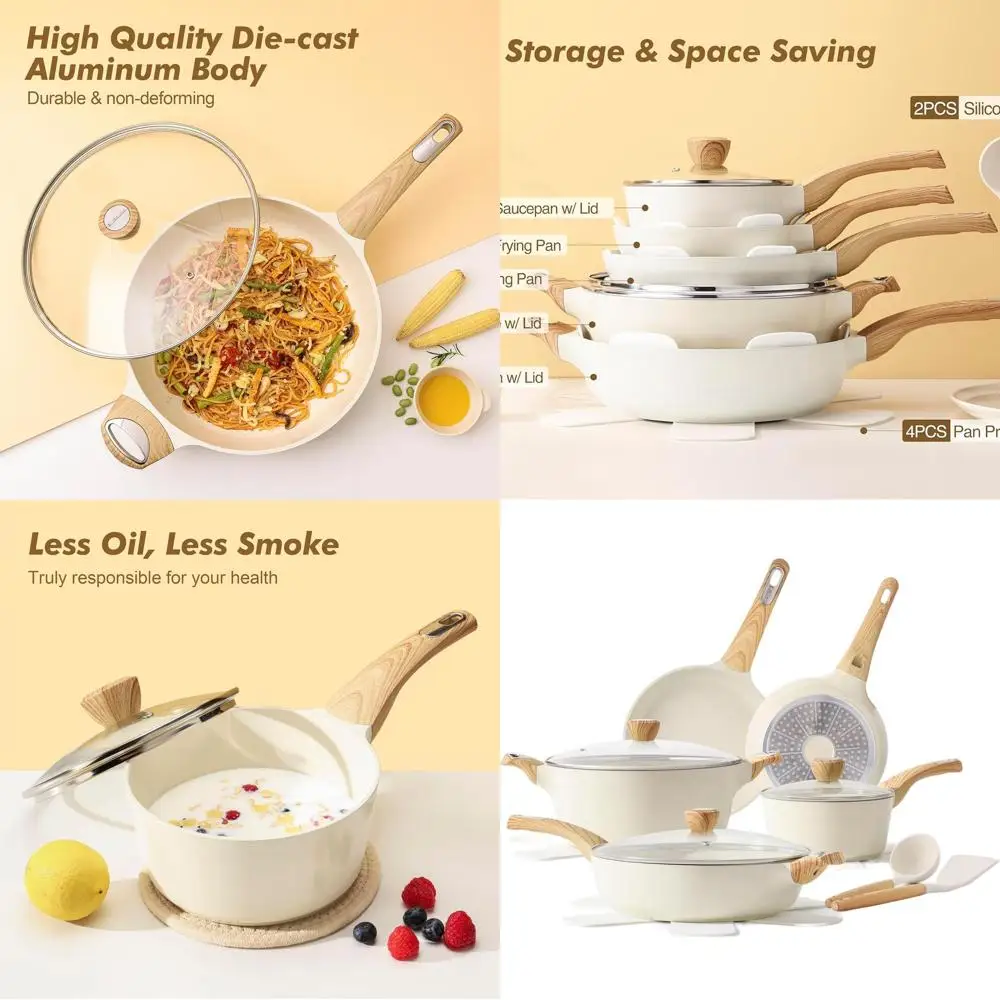 14-Piece Nonstick Induction Cookware Set, Healthy & Non-Toxic, PFAS/PTFE/PFOA/PFOS Free
14-Piece Nonstick Induction Cookware Set, Healthy & Non-Toxic, PFAS/PTFE/PFOA/PFOS Free