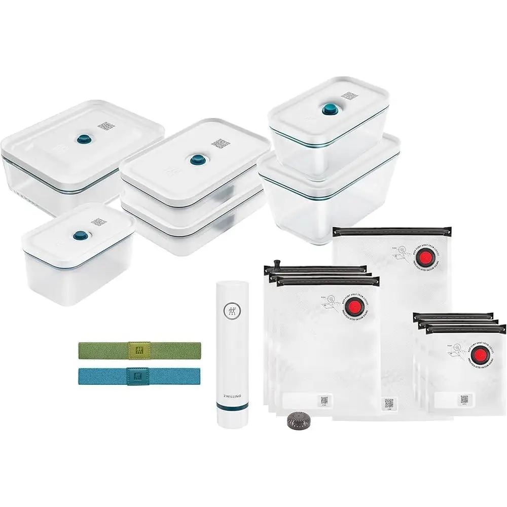 Vacuum Storage Set Food Saver Freshness Keeper Lunchbox Containers Pouches Dishwasher Safe Shatterproof BPA Free Kitchen
Vacuum Storage Set Food Saver Freshness Keeper Lunchbox Containers Pouches Dishwasher Safe Shatterproof BPA Free Kitchen