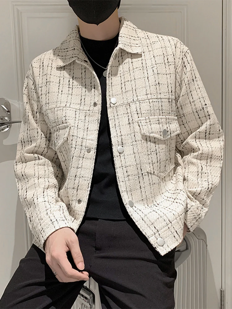 Preppy Plaid Jaet Men's Spring Autumn High Quali Faionable Briti Sle Youthful Long Sve Button Decorated Outerwear
Preppy Plaid Jaet Men's Spring Autumn High Quali Faionable Briti Sle Youthful Long Sve Button Decorated Outerwear