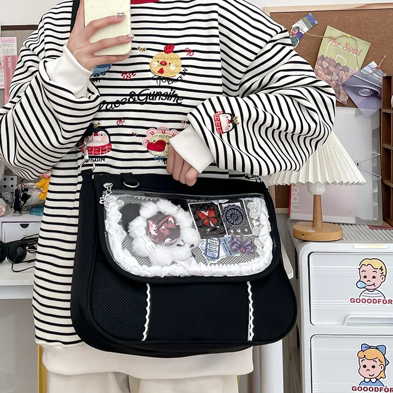 Girls Large Capacity Clear Ita Messenger Bag Preppy Anime Style Student Single Shoulder Bag
Girls Large Capacity Clear Ita Messenger Bag Preppy Anime Style Student Single Shoulder Bag
