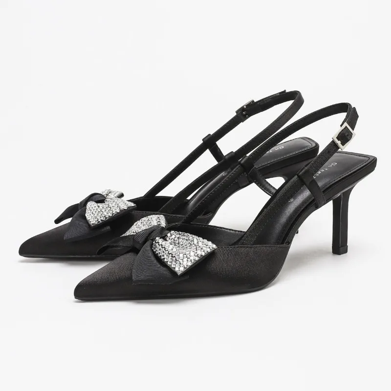 Black Rhinestone Bow Decorated High Heels Women Sexy Pointed Toe Back Strap Stiletto Sandal Fashion Slingback Sandals Women 2025
Black Rhinestone Bow Decorated High Heels Women Sexy Pointed Toe Back Strap Stiletto Sandal Fashion Slingback Sandals Women 2025