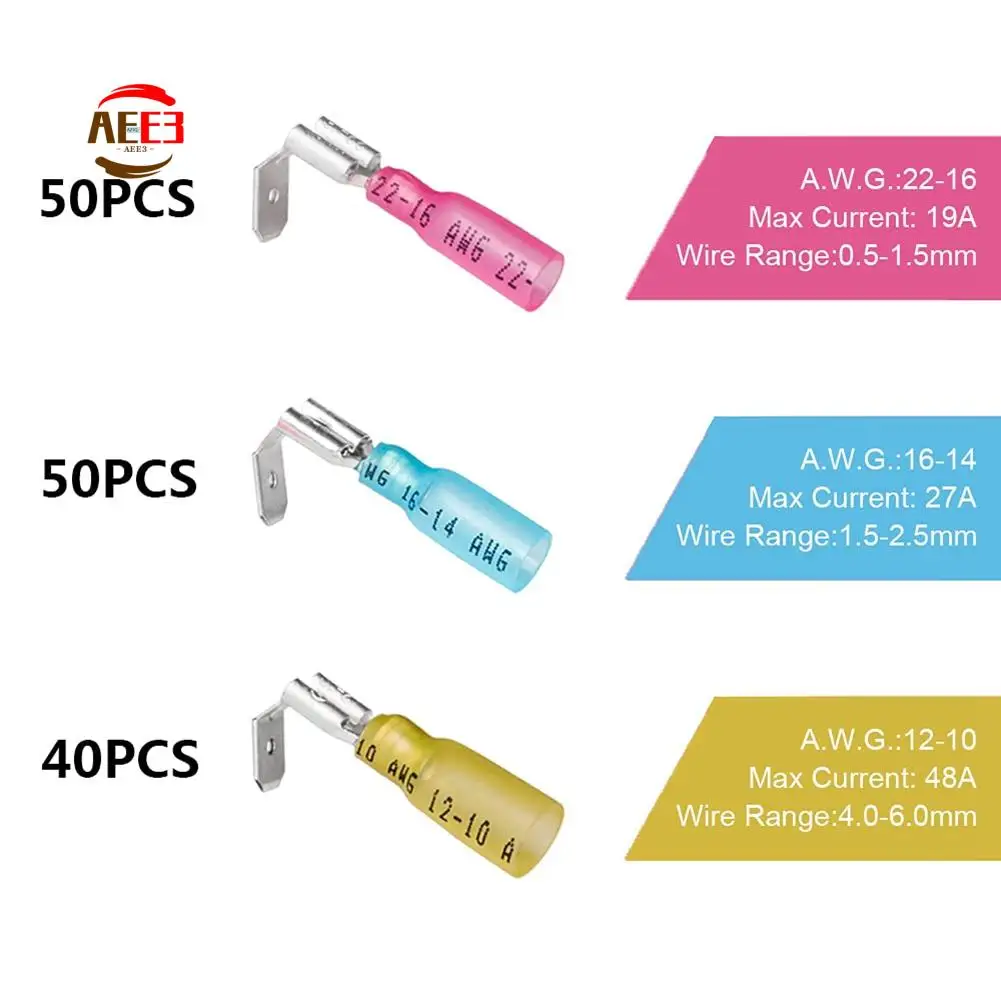 AEE3-140PCS 22-16/16-14/12-10 AWG Heat Shrink Piggy Back Spade Quick Splice Crimp Terminals Connectors Assortment Kit 3 Sizes
AEE3-140PCS 22-16/16-14/12-10 AWG Heat Shrink Piggy Back Spade Quick Splice Crimp Terminals Connectors Assortment Kit 3 Sizes