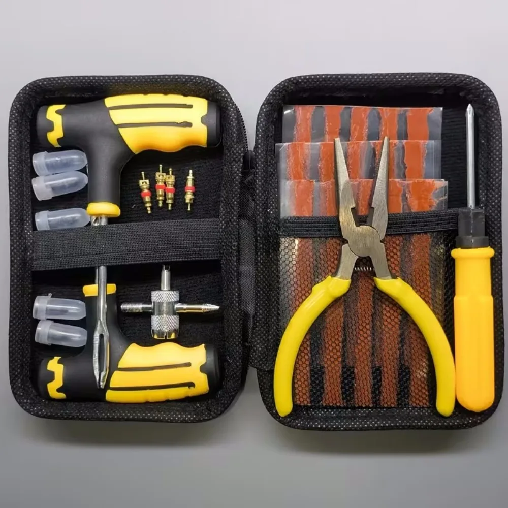 Universal Multi-Function Tyre Repair Kit With Pliers Valve Tools Storage Case For Car Motorcycle Bike Roadside Repair
Universal Multi-Function Tyre Repair Kit With Pliers Valve Tools Storage Case For Car Motorcycle Bike Roadside Repair