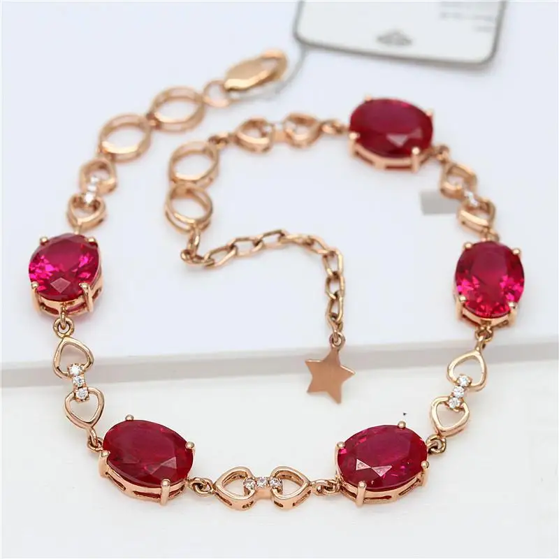 Exquisite Design 585 Purple Gold Inlaid Ruby Bracelet for Women Fashion Plated 14K Rose Gold Light Luxury Star Bangles Jewelry
Exquisite Design 585 Purple Gold Inlaid Ruby Bracelet for Women Fashion Plated 14K Rose Gold Light Luxury Star Bangles Jewelry
