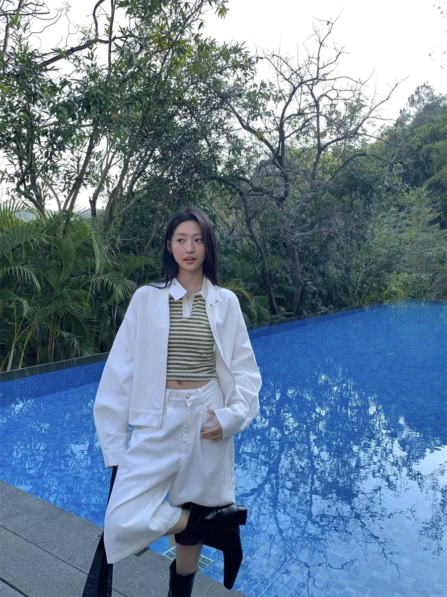 Casual Pure Color Waed Cotton ort Jaet Women's Spring New Sle TCCW Slimming Bla Top Commute Sle Straight Cut
Casual Pure Color Waed Cotton ort Jaet Women's Spring New Sle TCCW Slimming Bla Top Commute Sle Straight Cut