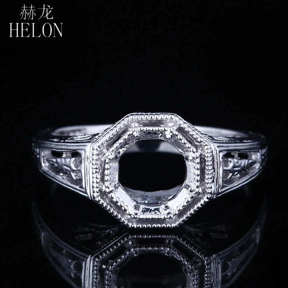 HELON 5.5-6.5mm Round Sterling Silver 925 Semi Mount Engagement Ring Art Nouveau Engrave Filigree Fancy Fine Jewelry
HELON 5.5-6.5mm Round Sterling Silver 925 Semi Mount Engagement Ring Art Nouveau Engrave Filigree Fancy Fine Jewelry