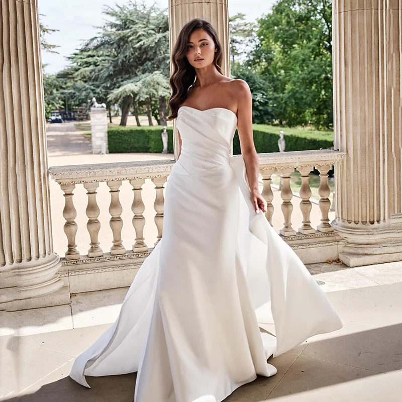 Eightree White Long Mermaid Wedding Dresses Strapless Sleeveless Backless Bridal Dress Formal Wedding Ball Prom Gowns Customized
Eightree White Long Mermaid Wedding Dresses Strapless Sleeveless Backless Bridal Dress Formal Wedding Ball Prom Gowns Customized