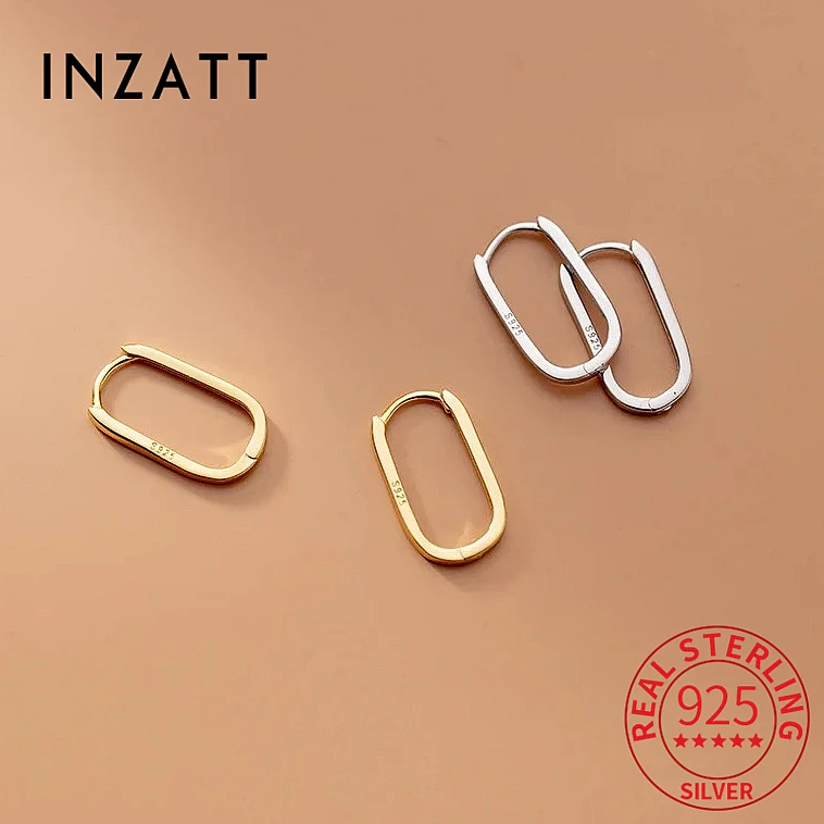 INZATT Real 925 Sterling Silver 18k Elliptic Hoop Earrings for Fashion Women Party Classic Fine Jewelry Geometric Accessories
INZATT Real 925 Sterling Silver 18k Elliptic Hoop Earrings for Fashion Women Party Classic Fine Jewelry Geometric Accessories