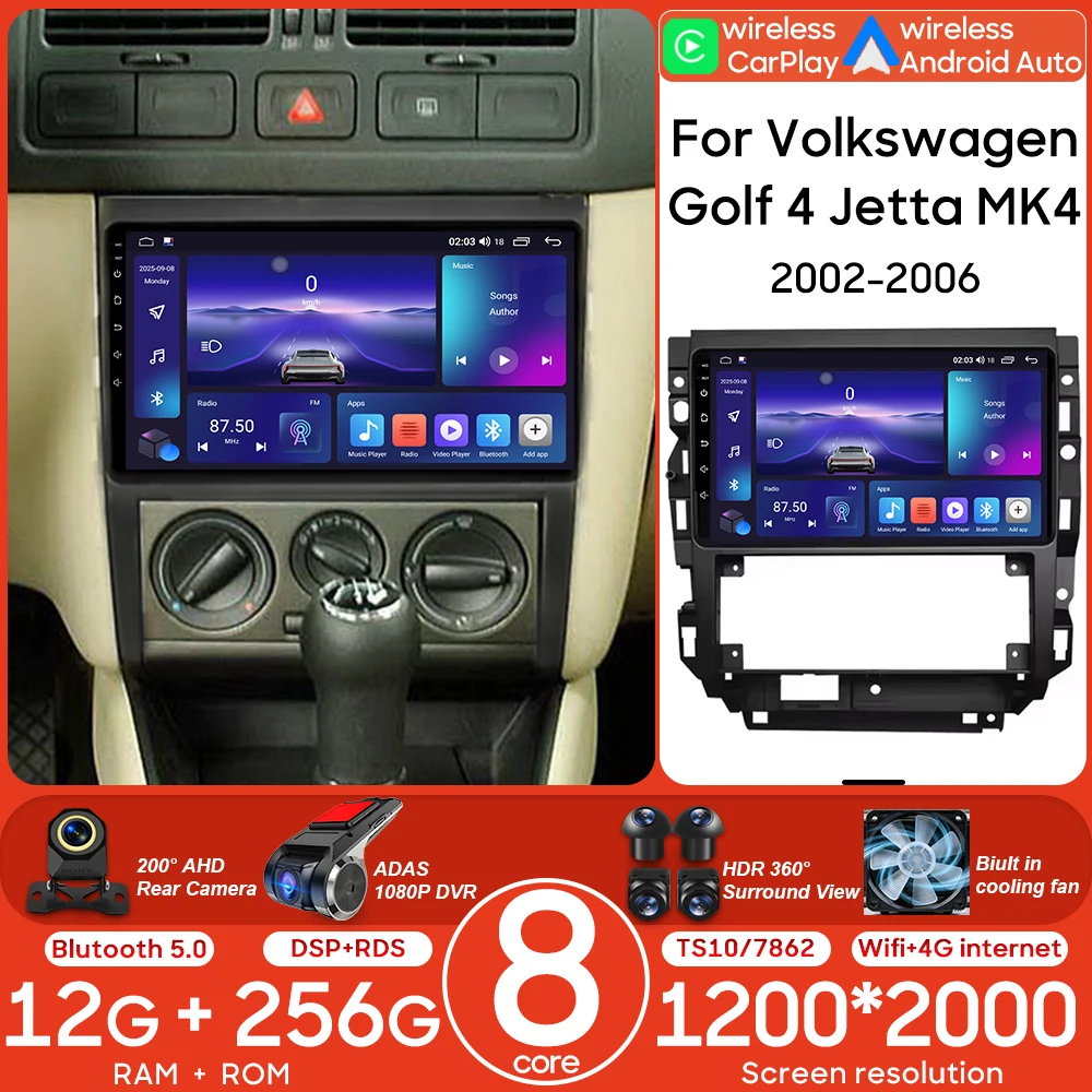 Android For Volkswagen Golf 4 Jetta MK4 2002 2003 - 2006 Car Radio Multimedia Video Player Carplay Auto Navigation GPS Wifi 2din
Android For Volkswagen Golf 4 Jetta MK4 2002 2003 - 2006 Car Radio Multimedia Video Player Carplay Auto Navigation GPS Wifi 2din