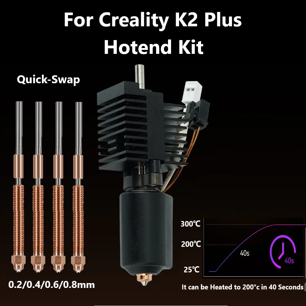For Creality K2 Plus Ceramic Heating Block Kit Hotend 350°C High Temperature 0.4mm Quick-Swap Nozzle Kit 3D Printer Parts
For Creality K2 Plus Ceramic Heating Block Kit Hotend 350°C High Temperature 0.4mm Quick-Swap Nozzle Kit 3D Printer Parts