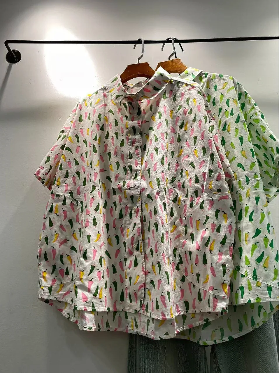 Versatile Large Size Women's Loose Short Sleeve Printed Button up Shirt Casual Commute Style Cotton Blend Summer Top
Versatile Large Size Women's Loose Short Sleeve Printed Button up Shirt Casual Commute Style Cotton Blend Summer Top