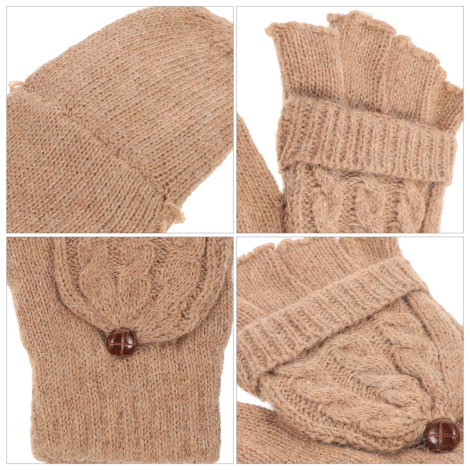 Winter Warm Knitted Fingerless Gloves Women Brown with Mitten Cover Soft Lightweight Portable Touch for Easy Movement Hand
Winter Warm Knitted Fingerless Gloves Women Brown with Mitten Cover Soft Lightweight Portable Touch for Easy Movement Hand