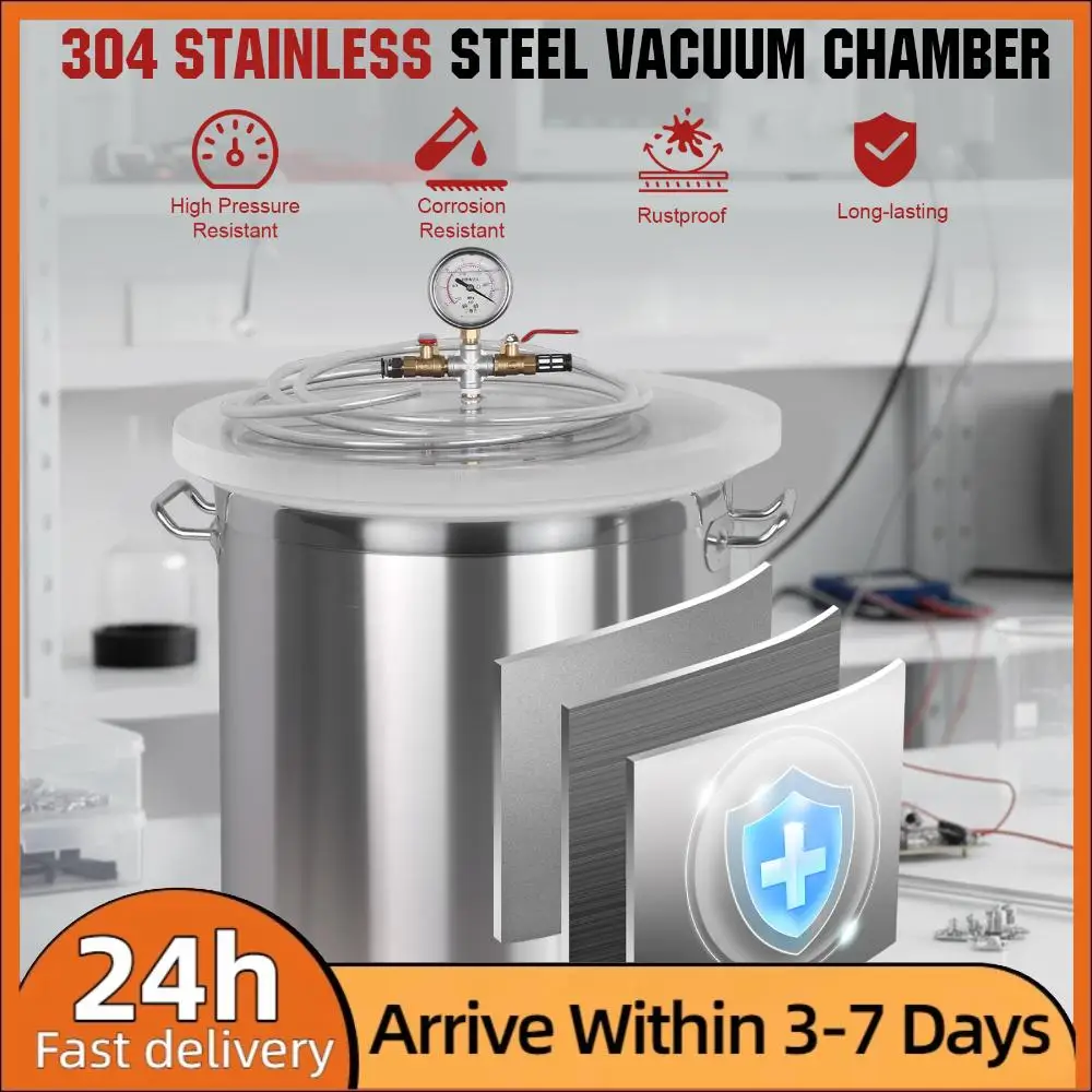 304 Stainless Steel Degassing Chamber Kit with Clear Lid Industrial Vacuum Degassing Barrel for Casting Silicone Essential Oils
304 Stainless Steel Degassing Chamber Kit with Clear Lid Industrial Vacuum Degassing Barrel for Casting Silicone Essential Oils