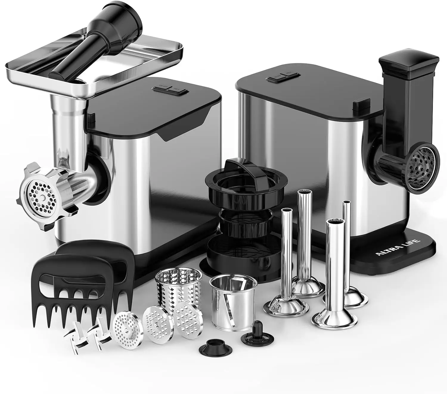 Электрическая мясорубка максимальной мощности 3200 Вт с начинкой для колбас, теркой для сыра, 3 лезвиями и множеством аксессуаров для домашнего использования
Электрическая мясорубка максимальной мощности 3200 Вт с начинкой для колбас, теркой для сыра, 3 лезвиями и множеством аксессуаров для домашнего использования