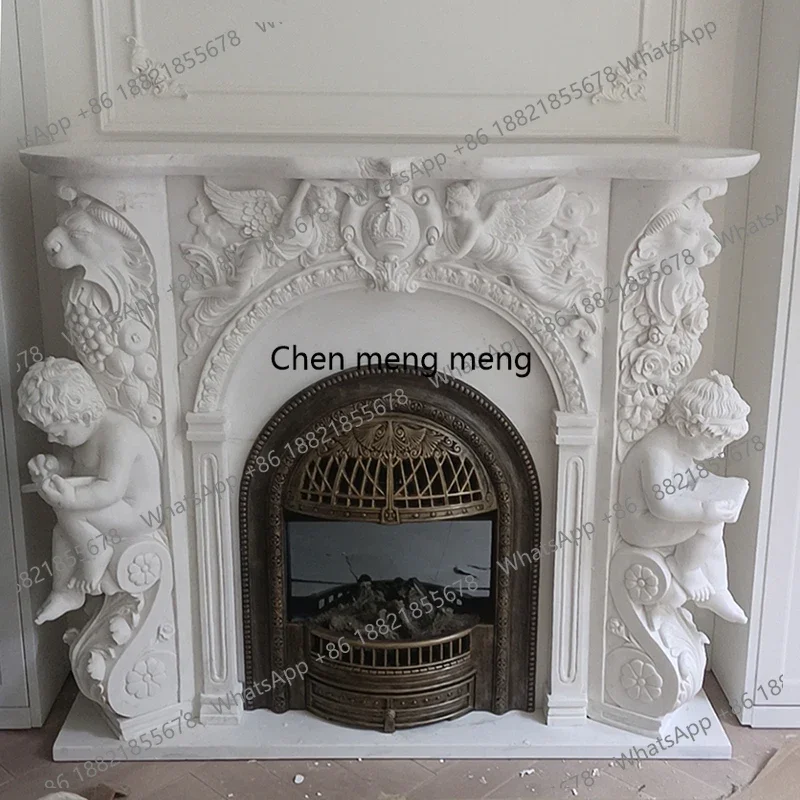 R Marble fireplace European and American style home living room decoration white jade stone relief flower fireplace
R Marble fireplace European and American style home living room decoration white jade stone relief flower fireplace