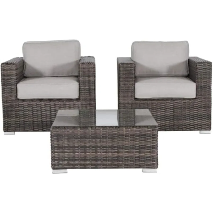 Patio Furniture Set, 3-Piece Wicker Rattan Sofa with Cushions, Outdoor Seating for Patio, Deck, Garden, Grey
Patio Furniture Set, 3-Piece Wicker Rattan Sofa with Cushions, Outdoor Seating for Patio, Deck, Garden, Grey