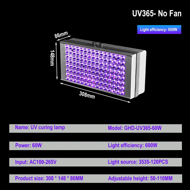 200W High power UV ink dryer Screen printing fast Curing lamp UV Shadowless adhesive portable Air-cooled LED Ink coating 395nm
200W High power UV ink dryer Screen printing fast Curing lamp UV Shadowless adhesive portable Air-cooled LED Ink coating 395nm